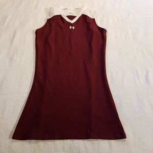 Under Armour womens XS maroon sleeveless top white accent VGUC